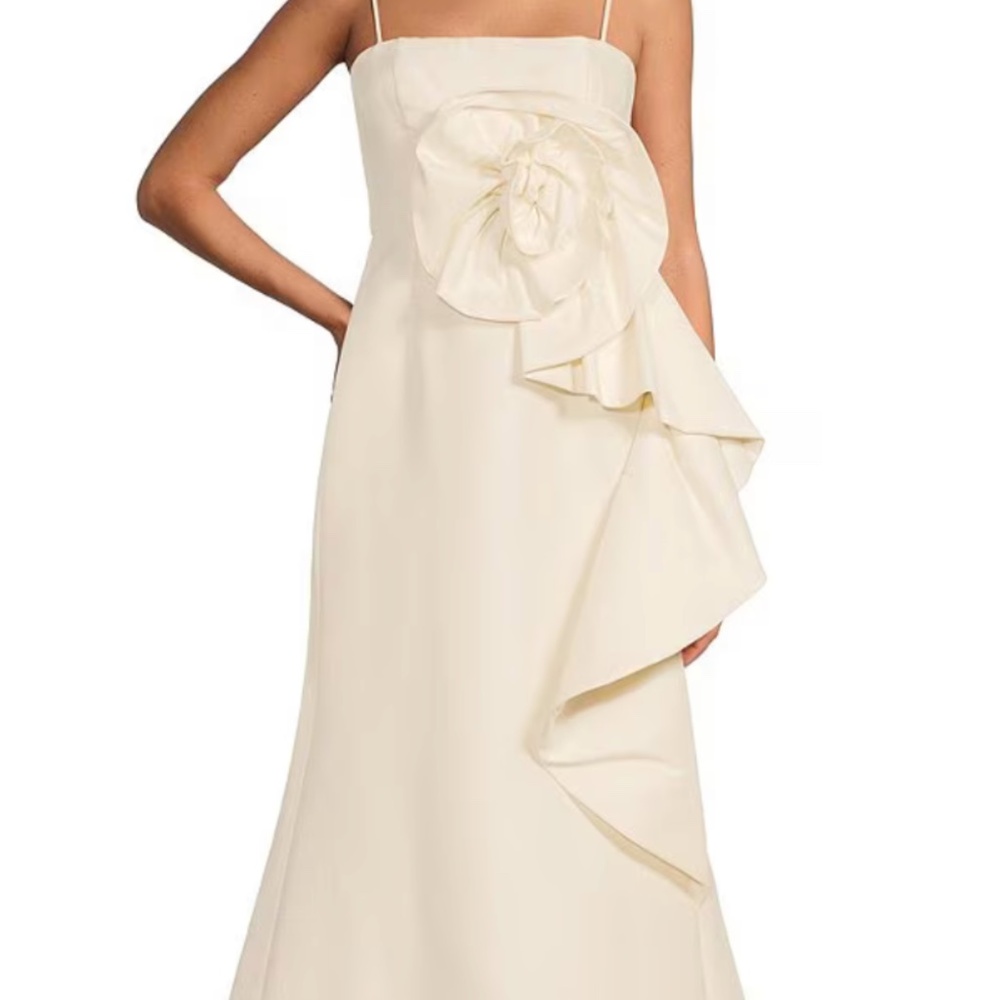 White Midi Flower Dress